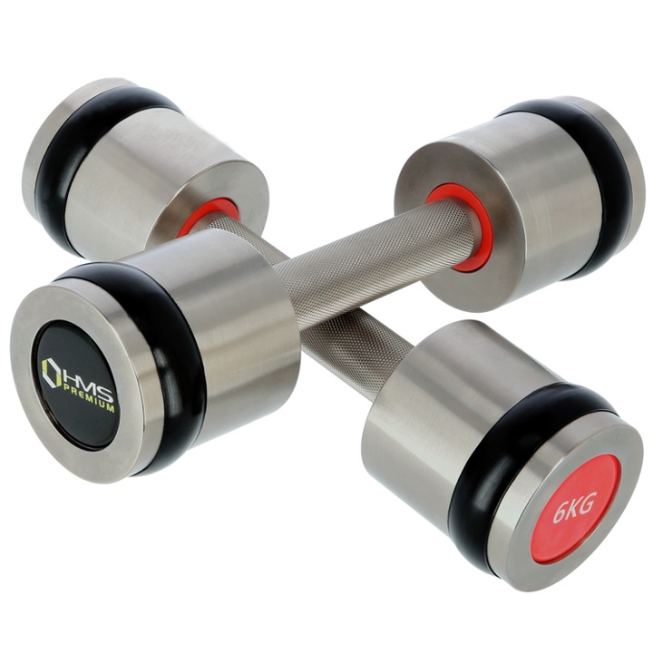 Set Gantere 2 x 6 kg, Cromat, Hms Premium