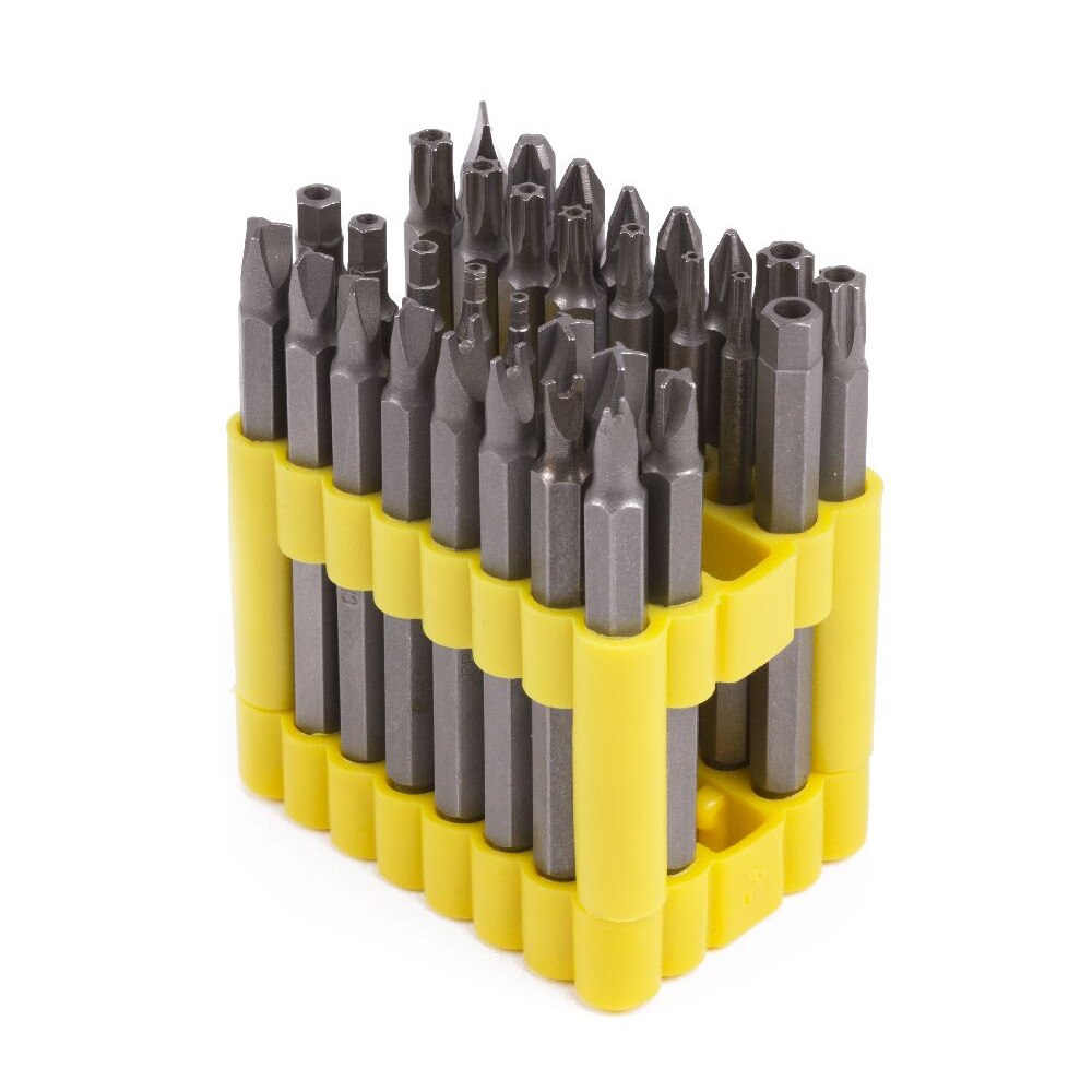 Set 32 piese, Bituri CR-V, hexagonale, diferite modele in suport galben