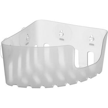 Etajera de colt cu ventuze Tatay,20 cm x 20 cm x 11 cm, Alb Transparent Etajera de colt cu ventuze Tatay,20 cm x 20 cm x 11 cm, Alb Transparent