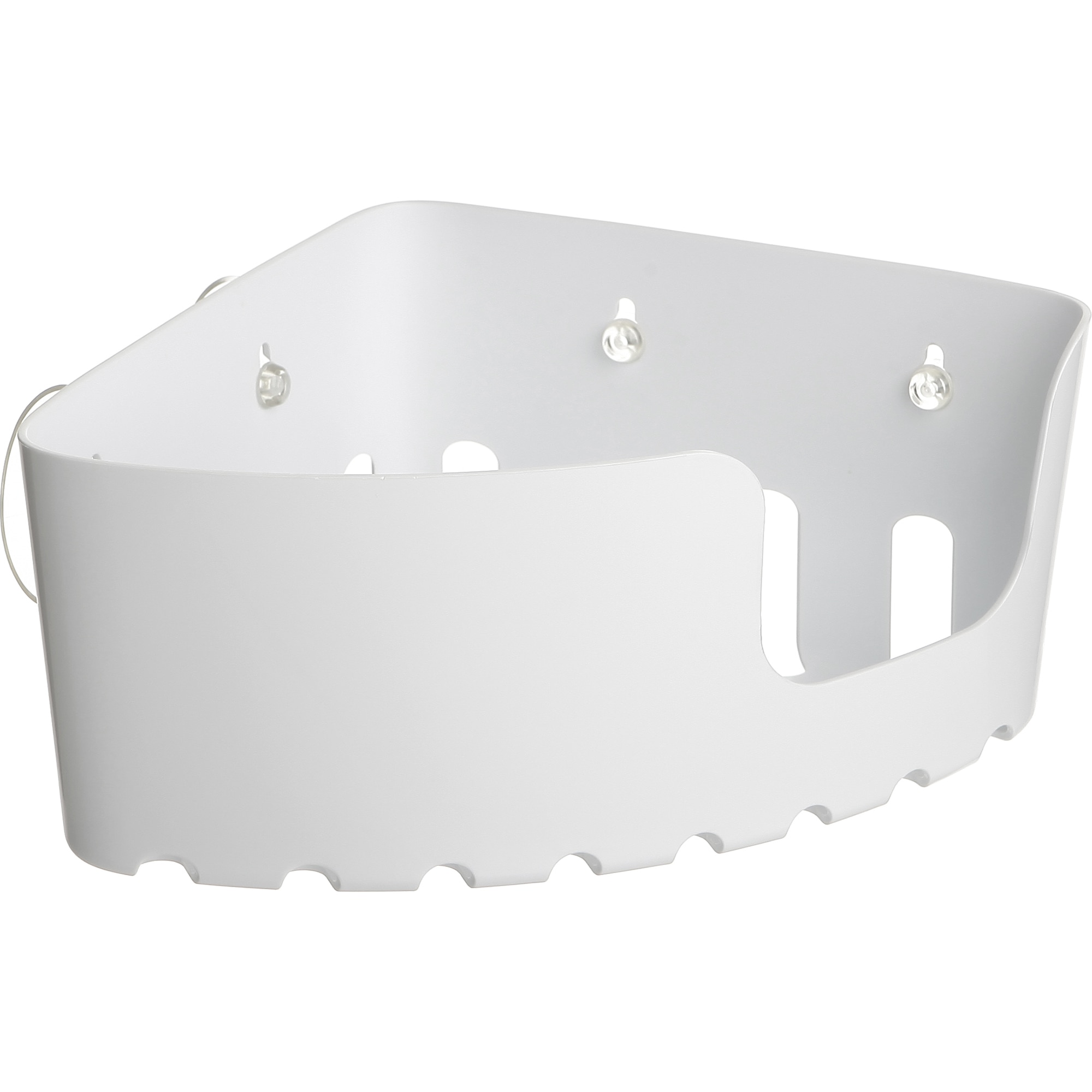 Etajera de colt cu ventuze Tatay, 20 cm x 20 cm x 11 cm, Alb