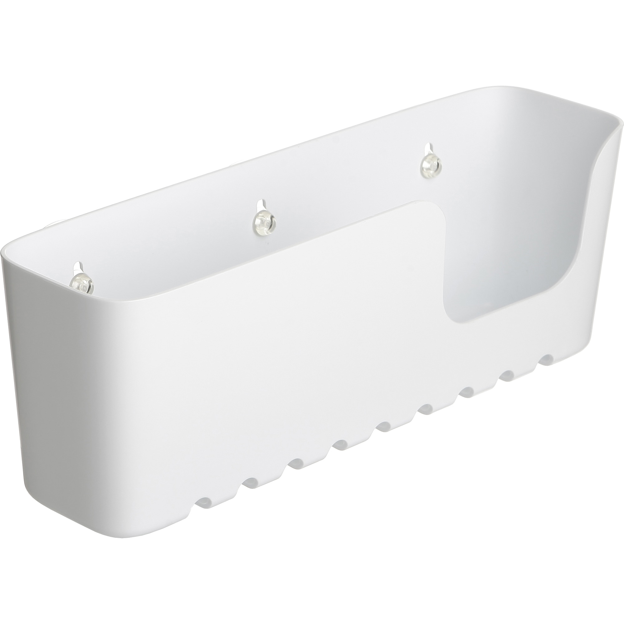 Etajera mare cu ventuze Tatay,30 cm x 8.5 cm x 11 cm, Alb