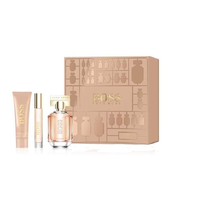 Set pentru femei Hugo Boss BOSS The Scent Apa de parfum 50 ml , Lotiune de corp 50 ml , Mini apa de parfum 7.4 ml