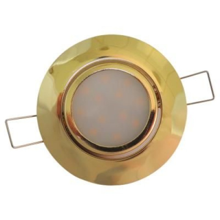 Spot mobil cu led pentru rigips, 6w, lumina calda 3000K, diametru 84mm, auriu