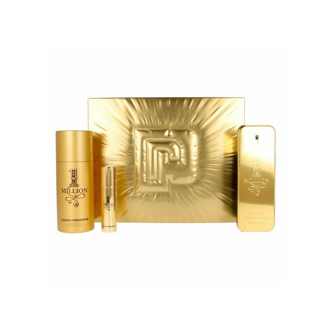 Set pentru barbati Paco Rabanne 1 Million , Apa de toaleta 100 ml , Deodorant spray 150 ml, Mini apa de parfum 10 ml