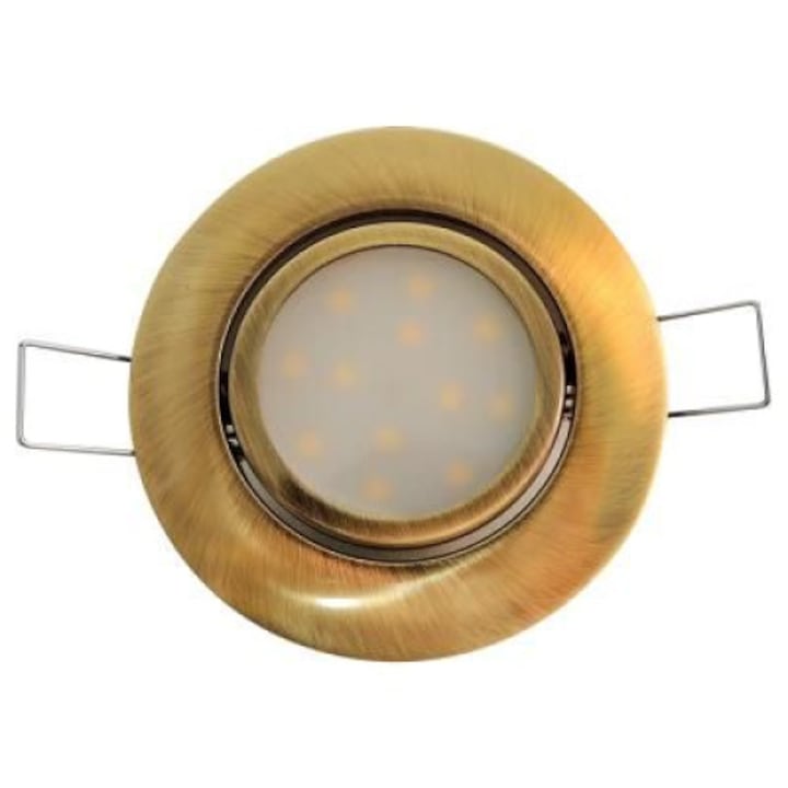 Spot mobil cu led pentru rigips, 6w, lumina calda 3000K, diametru 84mm, bronz