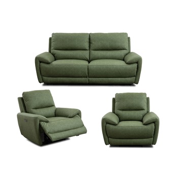Set canapea 3 locuri cu 2 reclinere electrice, 2 fotolii cu recliner electric, Model 50052, port USB, Stofa, Verde, dimensiuni canapea 214x94 cm, dimensiuni fotoliu 112x94 cm Set canapea 3 locuri cu 2 reclinere electrice, 2 fotolii cu recliner electric, Model 50052, port USB, Stofa, Verde, dimensiuni canapea 214x94 cm, dimensiuni fotoliu 112x94 cm