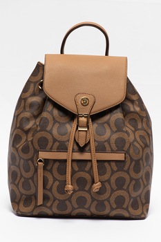 U.S. Polo Assn., Rucsac cu snur de ajustare si clapa pe partea superioara, Maro inchis/Maro caramel U.S. Polo Assn., Rucsac cu snur de ajustare si clapa pe partea superioara, Maro inchis/Maro caramel