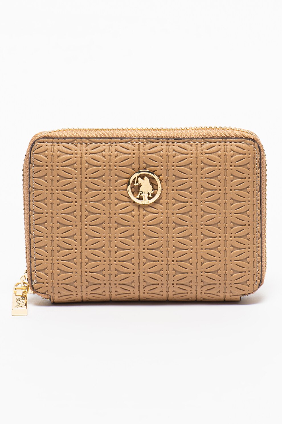 U.S. Polo Assn., Portcart texturat de piele ecologica, Bej