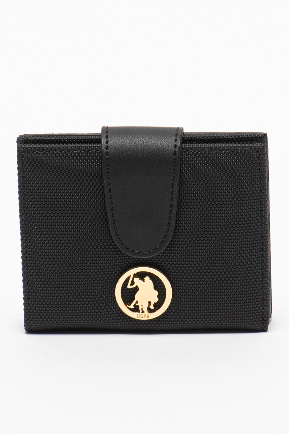 U.S. Polo Assn., Portofel pliabil texturat, Negru