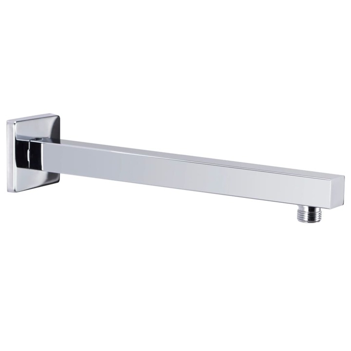 vidaXL ezüstszínű négyszögletes rozsdamentes acél zuhanytartókar 30 cm 147730