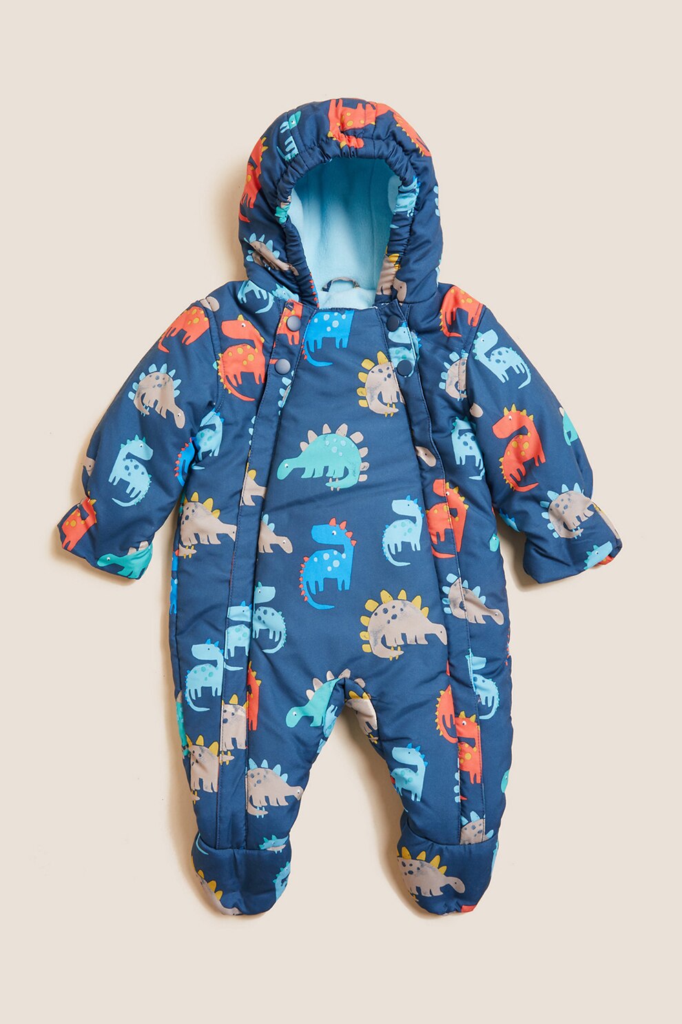 Marks & Spencer, Salopeta de iarna cu botosei si imprimeu, Albastru inchis/Albastru aqua, 90-98 CM