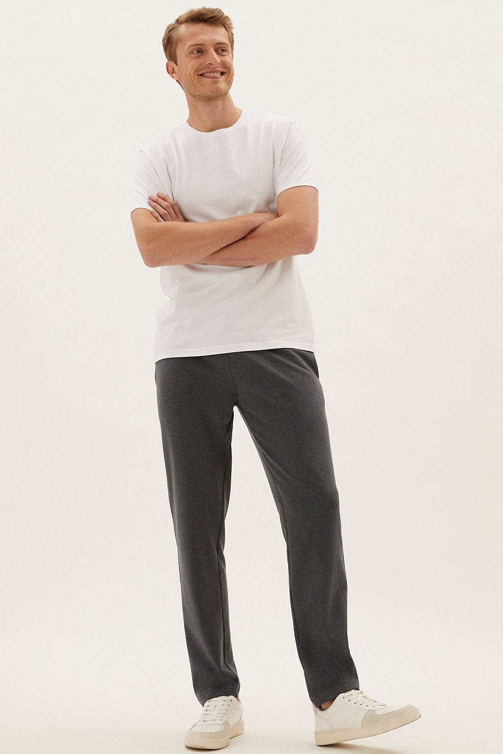 Marks & Spencer, Pantaloni sport cu buzunare laterale, Gri inchis