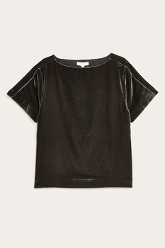 Marks & Spencer, Tricou relaxed fit de catifea, Negru Marks & Spencer, Tricou relaxed fit de catifea, Negru