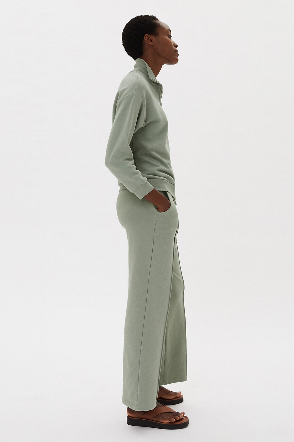 Marks & Spencer, Pantaloni sport cu croiala ampla, Verde sparanghel
