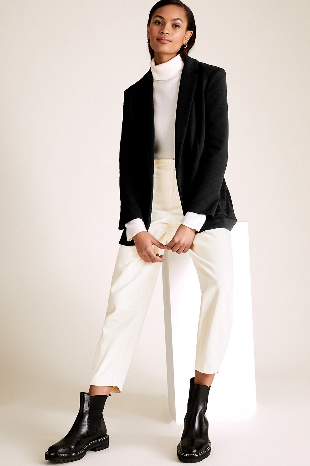 Marks & Spencer, Sacou fara inchidere cu buzunare aplicate, Negru