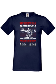 Cprint - Фитнес Мъжка Тениска My Body Is A Sacred Temple And Im The Best Architect, Тъмносин