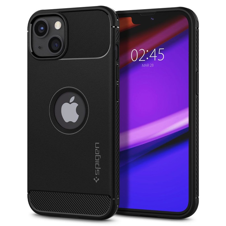 Husa pentru Apple iPhone 13, din TPU, Spigen, Culoare Negru