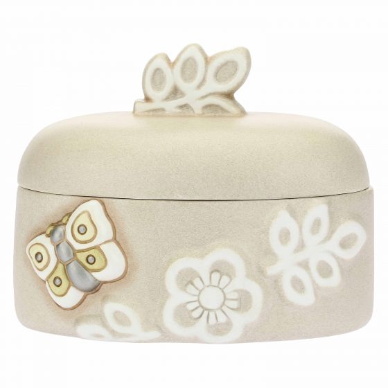 Suport cu capac pentru dischete demachiante, ceramica THUN, model Prestige, 14 cm
