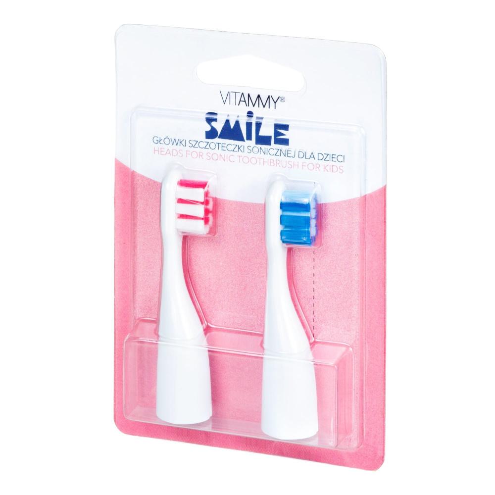 Set 2 rezerve periuta de dinti electrica Pearl Platinum, Vitammy, Roz/Albastru