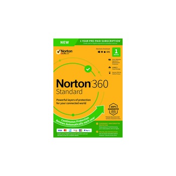 Norton 360 Standard, 1 Dispozitiv, 1 an, 10GB Cloud - Licenta Electronica Norton 360 Standard, 1 Dispozitiv, 1 an, 10GB Cloud - Licenta Electronica