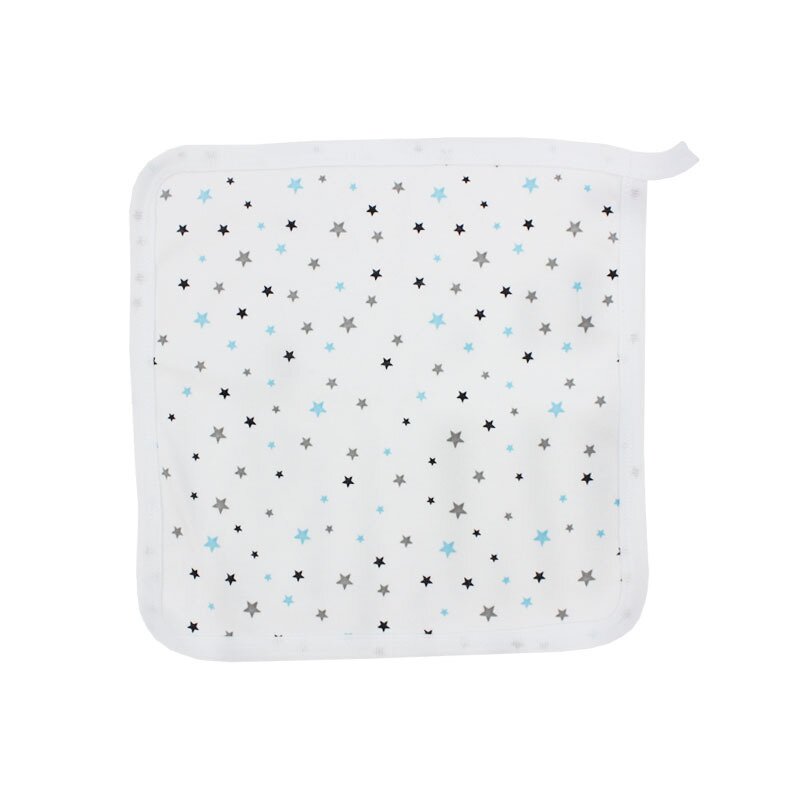 Prosopel de maini, bumbac, stelute turcoaz, 30x30 cm