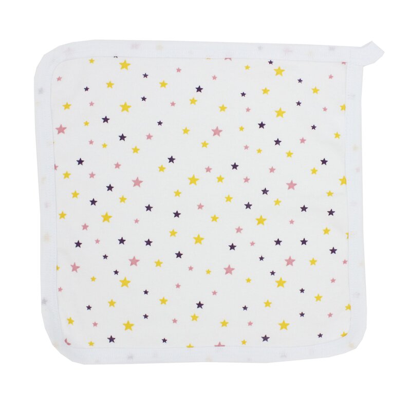 Prosopel de maini, bumbac, stelute galbene, 30x30 cm