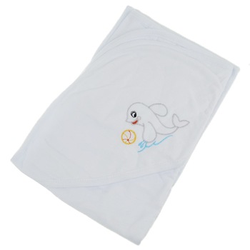 Prosop cu gluga 75 x 75 cm pentru baieti Pifou 9001A12, Alb 75 x 75 cm Prosop cu gluga 75 x 75 cm pentru baieti Pifou 9001A12, Alb 75 x 75 cm