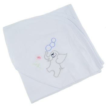 Prosop cu gluga 90 x 90 cm pentru copii Pifou 9001A2, Alb 90 x 90 cm Prosop cu gluga 90 x 90 cm pentru copii Pifou 9001A2, Alb 90 x 90 cm