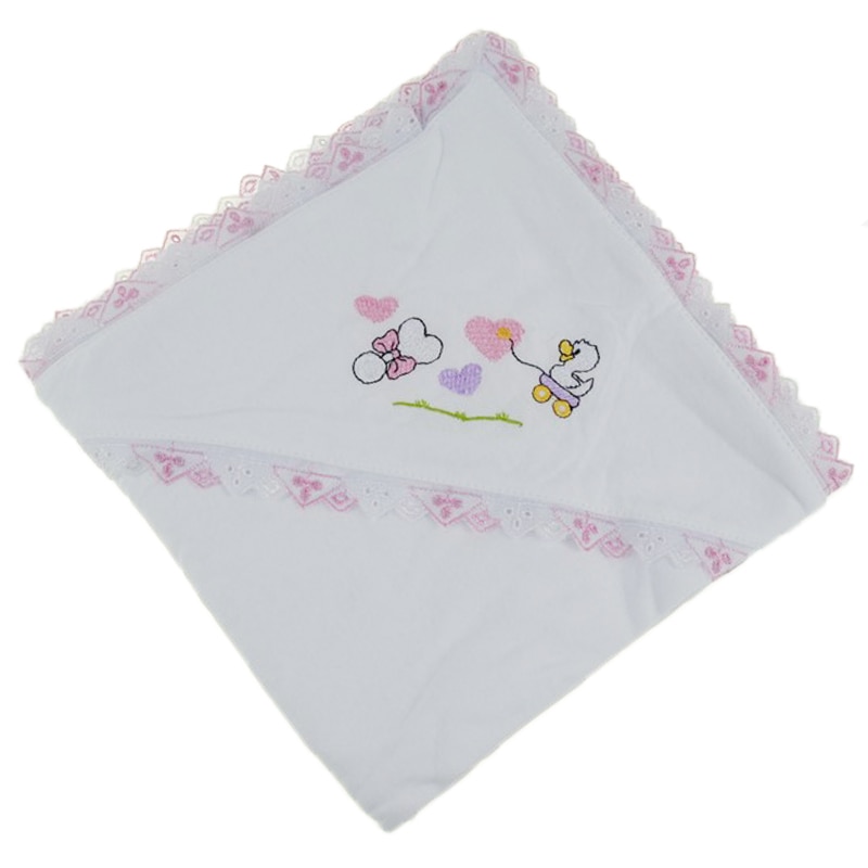 Prosop cu gluga 90 x 90 cm pentru fete Pifou 9001A13, Alb 90 x 90 cm