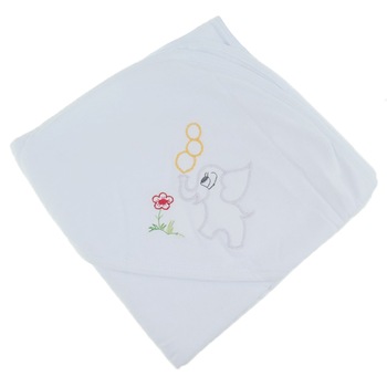 Prosop cu gluga 90 x 90 cm pentru copii Pifou 9001A1, Alb 90 x 90 cm Prosop cu gluga 90 x 90 cm pentru copii Pifou 9001A1, Alb 90 x 90 cm