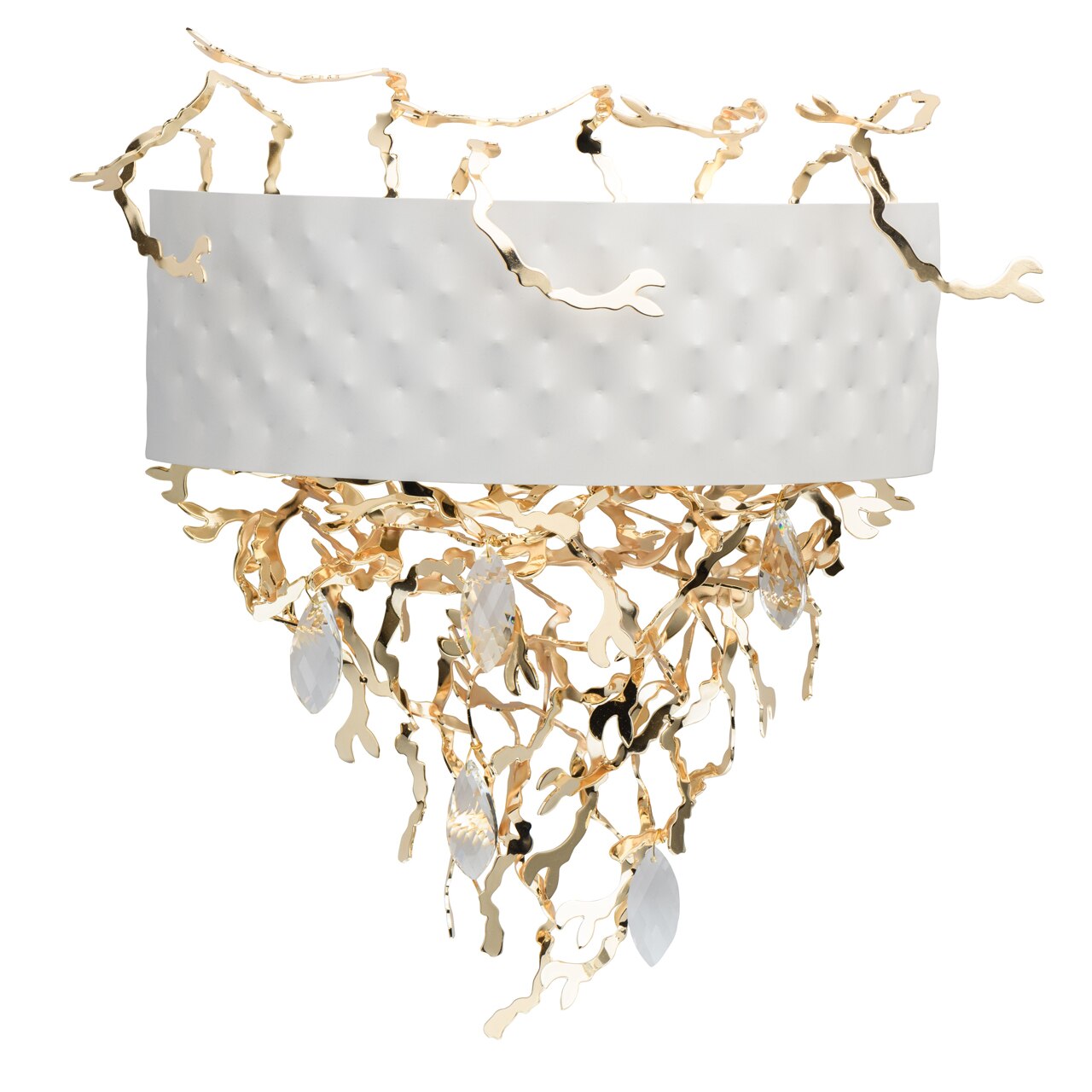 Aplica RegenBogen, 5 Lumini, 200W, G9, Alb/Auriu