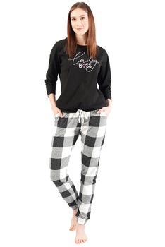 Pijama dama Vienetta, model Lady Boss, negru Pijama dama Vienetta, model Lady Boss, negru