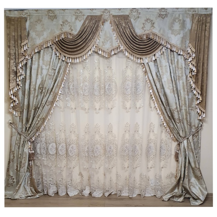 Set draperii 2 x 200 cm si perdea 1 x 500 cm c0034