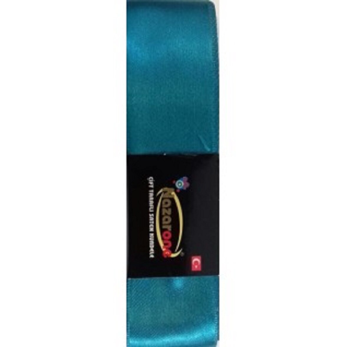 Rola panglica satinata, fata dubla, lungime 10m, latime 4 cm, poliester, culoare turcoaz