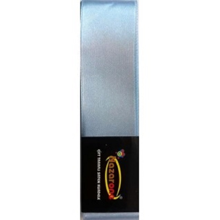 Rola panglica satinata, fata dubla, lungime 10m, latime 4 cm, poliester, culoare bleu