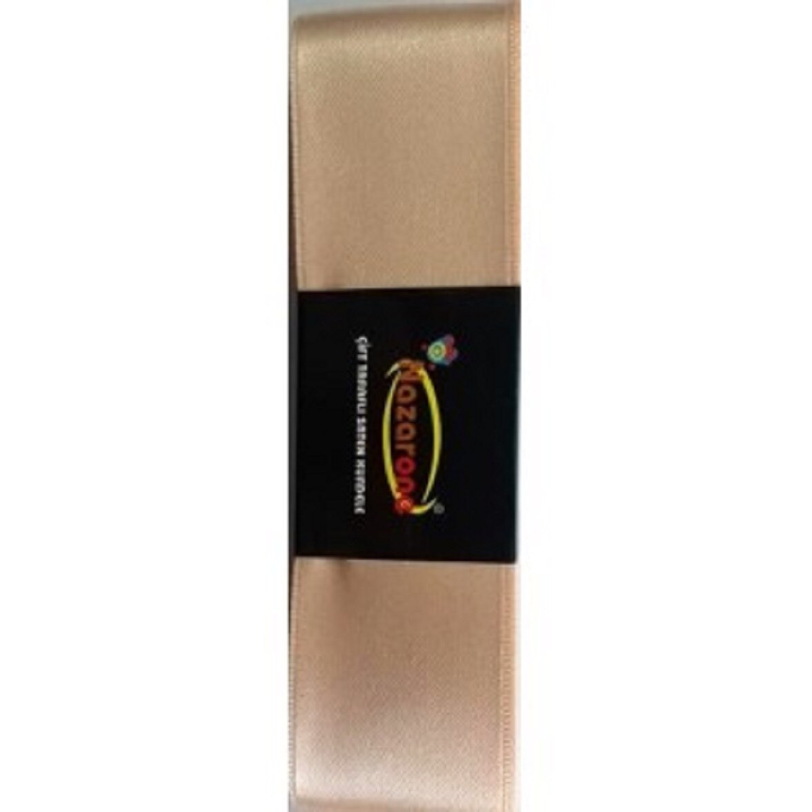 Rola panglica satinata, fata dubla, lungime 10m, latime 4 cm, poliester, culoare bej