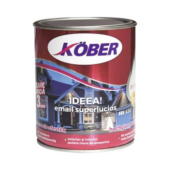 Vopsea alchidica, pentru lemn / metal, 0.75 L, ocru, interior / exterior, Ideea, Kober Vopsea alchidica, pentru lemn / metal, 0.75 L, ocru, interior / exterior, Ideea, Kober