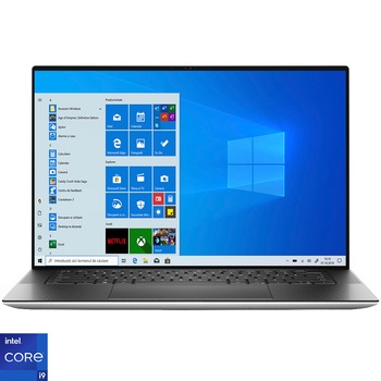 Laptop Ultrabook Dell XPS 9510 cu procesor Intel® Core™ i9-11900H, 15.6 UHD+, 32GB, 2TB SSD, NVIDIA® GeForce® RTX 3050 Ti 4GB, Windows 10 Pro, Platinum Silver Laptop Ultrabook Dell XPS 9510 cu procesor Intel® Core™ i9-11900H, 15.6 UHD+, 32GB, 2TB SSD, NVIDIA® GeForce® RTX 3050 Ti 4GB, Windows 10 Pro, Platinum Silver