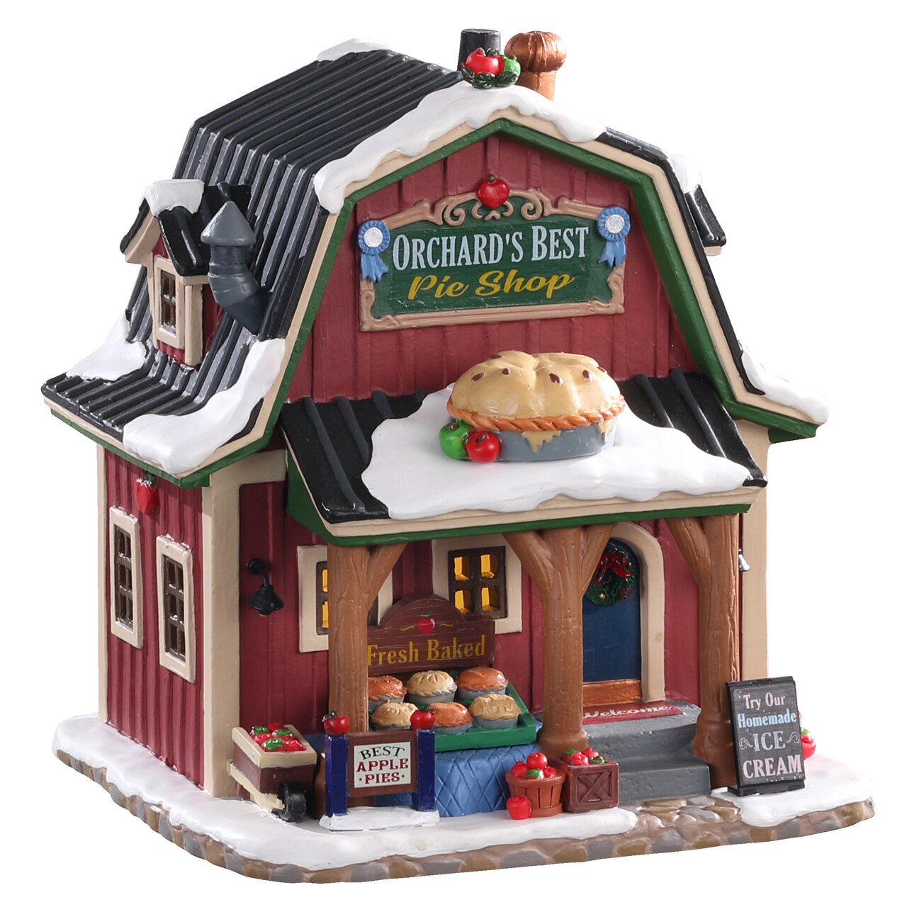 Figurina Christmas Village Lemax, Orchard's Best Pie Shop, Functie Lumini, Led pe baterii
