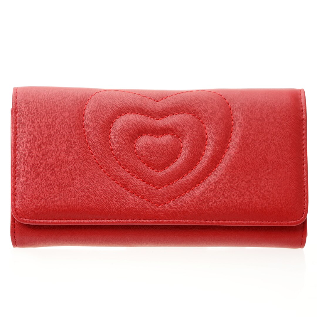 Portofel de Dama, Ella Icon, Heart, Rosu, 11x21x2cm