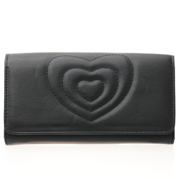 Portofel de Dama, Ella Icon, Heart, Negru, 11x21x2cm Portofel de Dama, Ella Icon, Heart, Negru, 11x21x2cm