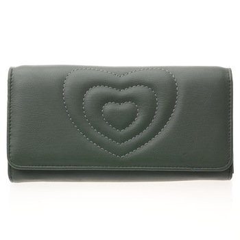 Portofel de Dama, Ella Icon, Heart, Verde Inchis, 11x21x2cm Portofel de Dama, Ella Icon, Heart, Verde Inchis, 11x21x2cm