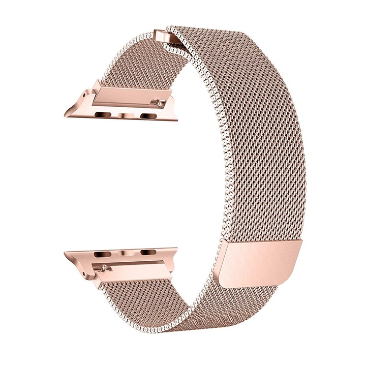 Каишка от неръждаема стомана за Apple Watch 1/2/3/4/5, размер 42/44 мм, розово злато, TLF-BBL2970