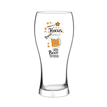 Pahar bere Hocus pocus, I need beer to focus, 500 ml Pahar bere Hocus pocus, I need beer to focus, 500 ml