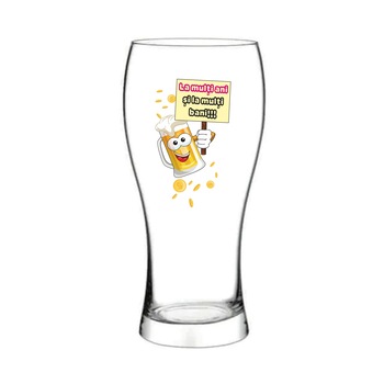 Pahar bere La multi ani si La multi bani, 500 ml Pahar bere La multi ani si La multi bani, 500 ml