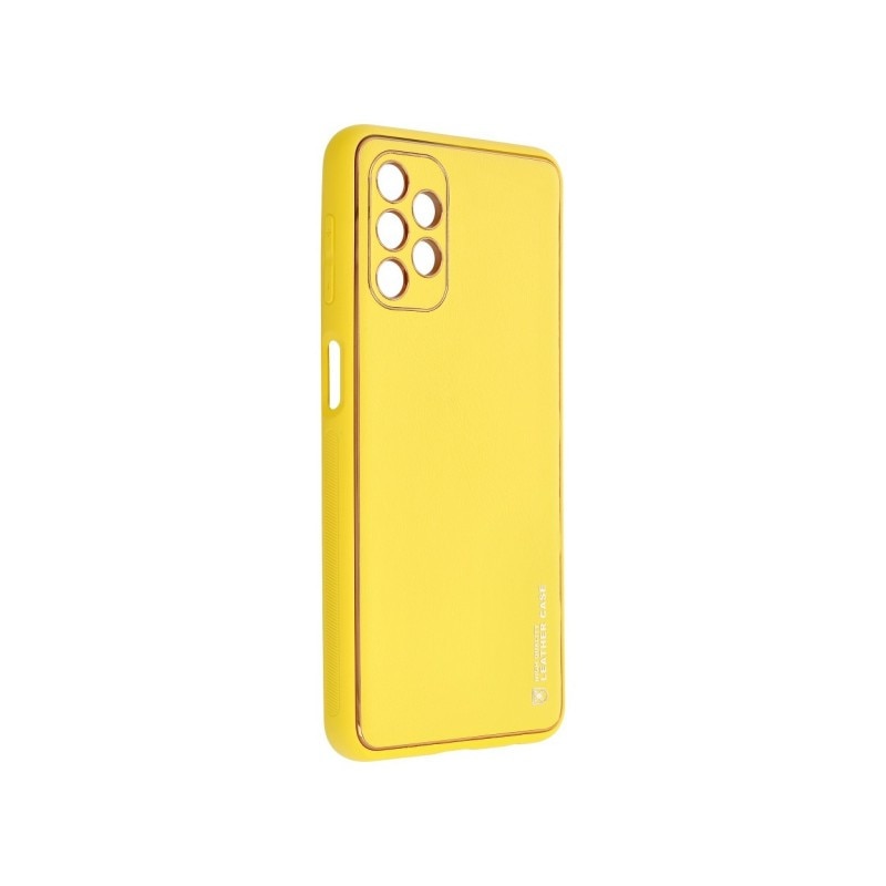 Husa Spate Cu Protectie La Camera Forcell Leather Compatibila Cu Samsung Galaxy A32 5G, Piele Ecologica, Galben
