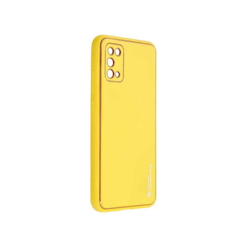 Husa Spate Cu Protectie La Camera Forcell Leather Compatibila Cu Samsung Galaxy A02s, Piele Ecologica, Galben