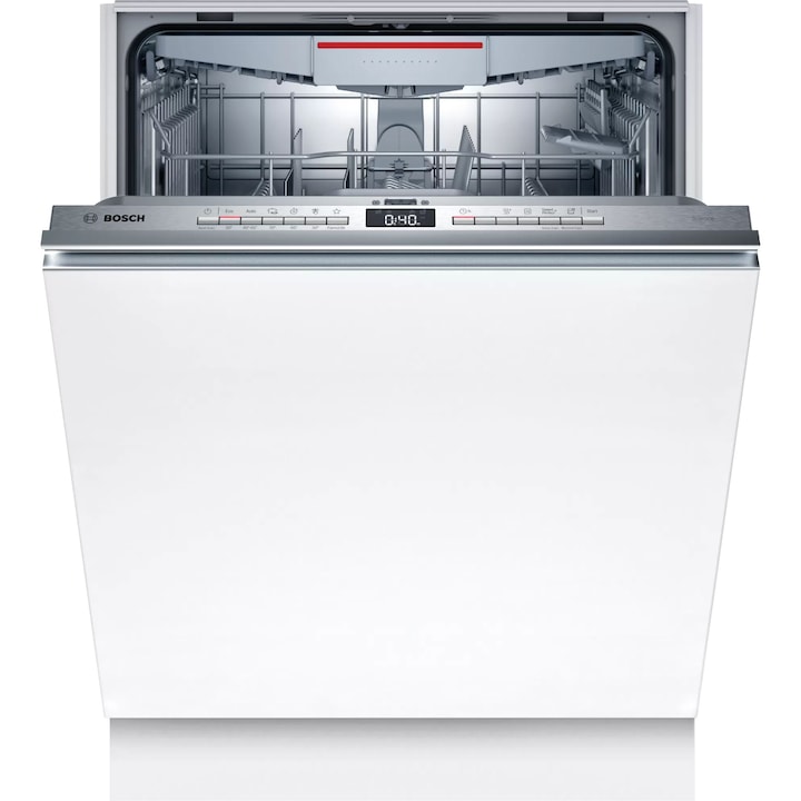 Bosch SGV4HVX31E Teljesen integrálható mosogatógép, Serie4, 13 teríték, E Energiaosztály, LED kijelző, Fehér