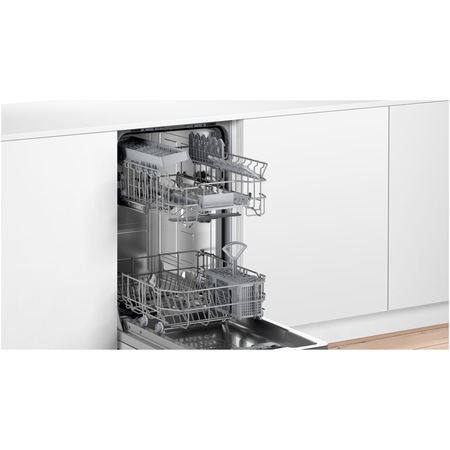 Masina de spalat vase incorporabila Bosch SRV2IKX10E, 9 seturi, 4 programe, Clasa F, 2 functii speciale, 45 cm