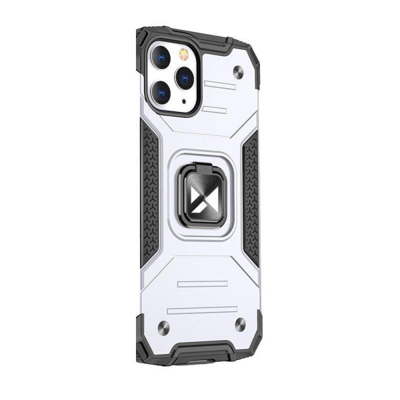 Carcasa Wozinsky Ring Armor compatibila cu iPhone 13, Functie magnetica, Silver